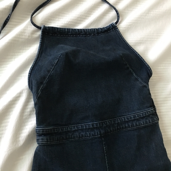 Free People Denim Overall Open Back - Picture 4 of 7